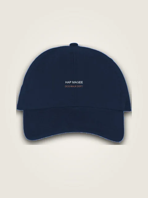 Studio product flat lay of Hap Magee Dog Walk Dept. on authentic supplier blank