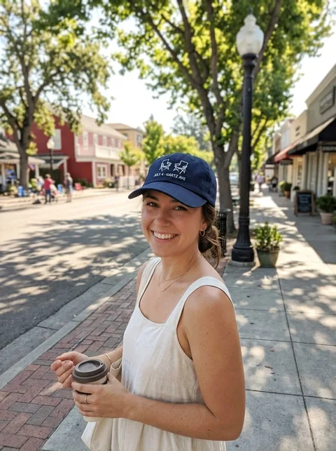 Digital visualization of July 4th on Hartz on a cap