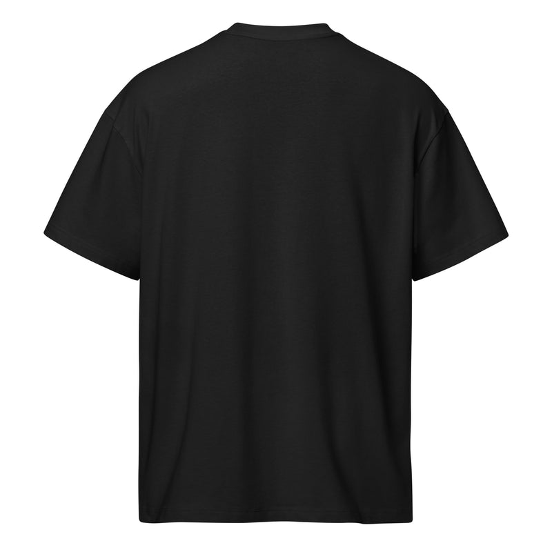 Safest city, actually a town Oversized tee in Black, back view