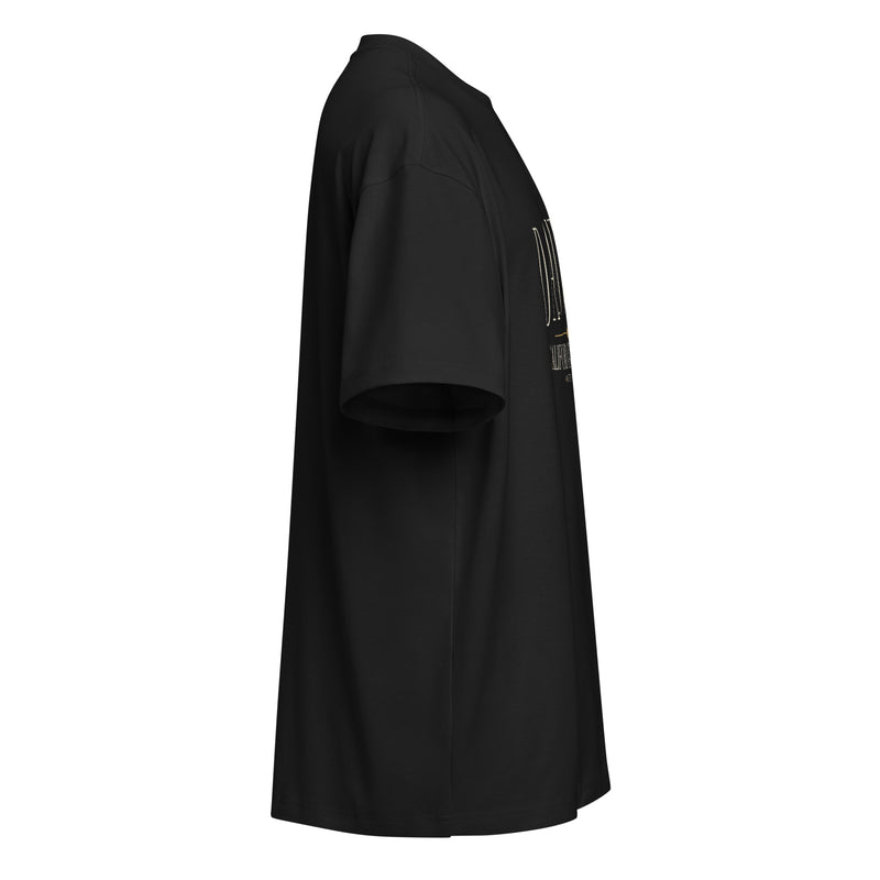 Safest city, actually a town Oversized tee in Black, right view