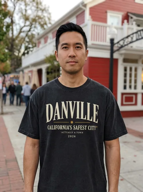 Digital visualization of Safest city, actually a town on a tee