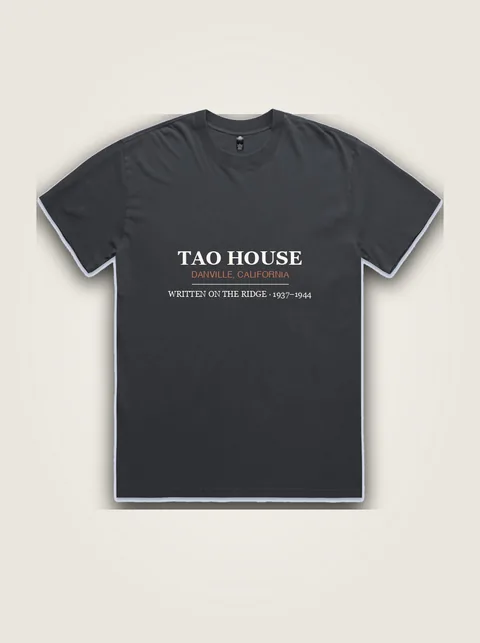 Studio product flat lay of Tao House / Written on the Ridge on authentic supplier blank