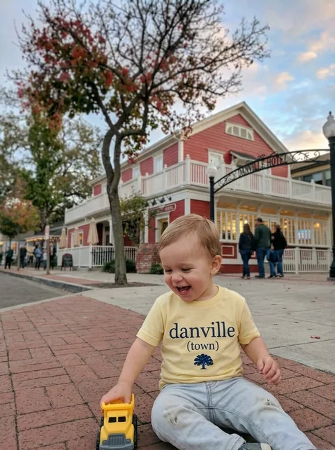 Digital visualization of Danville (Town) Toddler Tee on a toddler tee