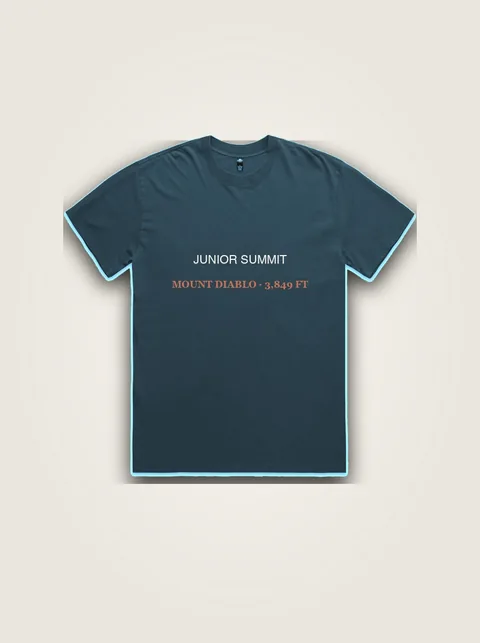 Studio product flat lay of Junior Summit Climber Toddler Tee on authentic supplier blank