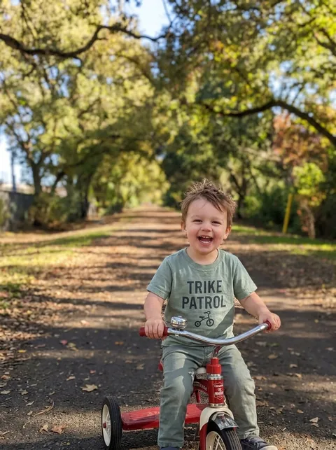 Digital visualization of Iron Horse Trike Patrol Toddler Tee on a toddler tee