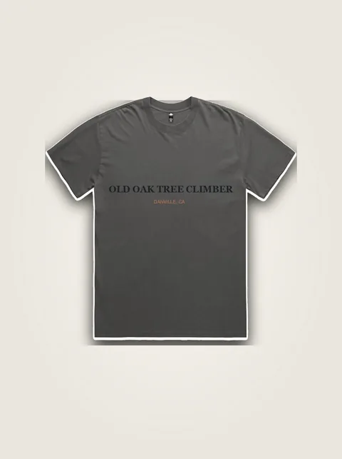 Studio product flat lay of Old Oak Tree Climber Toddler Tee on authentic supplier blank
