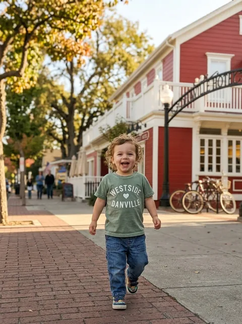 Digital visualization of Westside β€οΈ Danville Toddler Tee on a toddler tee