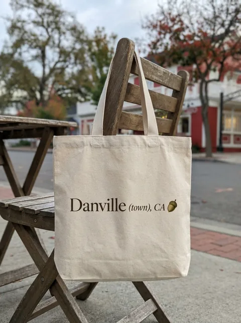 Digital visualization of Danville (town), CA on a tote