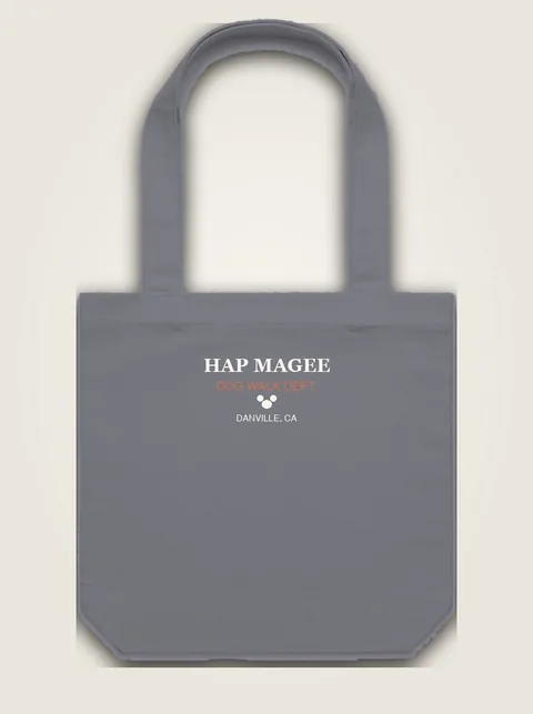 Studio product flat lay of Hap Magee Dog Walk Dept. on authentic supplier blank